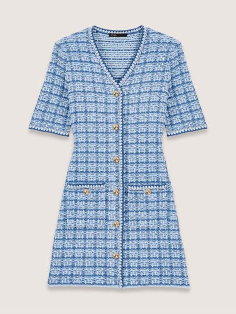 maje Tweed-effect knit mini dress