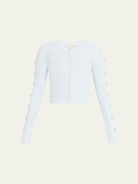 LoveShackFancy Zoriah Rib Pointelle Knit Cardigan