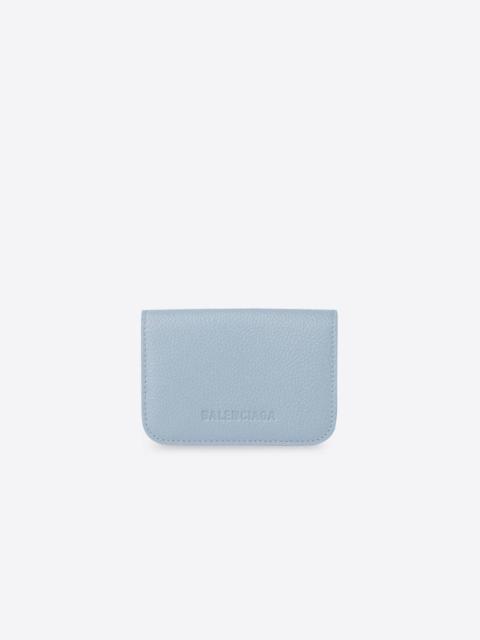 BALENCIAGA Essential Mini Wallet in Blue Grey
