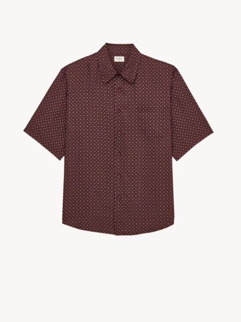 SAINT LAURENT SHIRT IN HEXAGON SILK TWILL