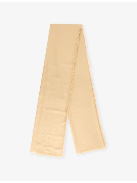 Burberry Logo-Jacquard Wool and Silk-Blend Scarf