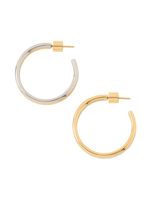 JENNIFER FISHER Two-Tone Thread Baby Hoop Earrings - 1.5in