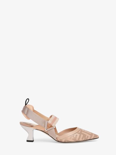 FENDI Pink leather Colibrì slingbacks