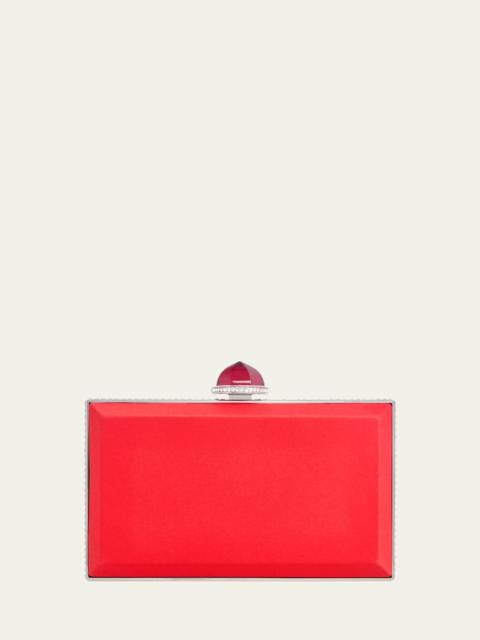 JUDITH LEIBER Skylar Crystal-Edge Satin Clutch Bag