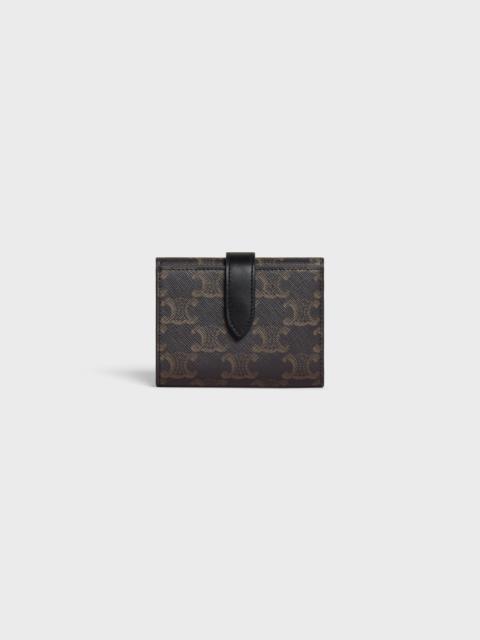 CELINE Fine Strap Wallet in Triomphe Canvas and Lambskin