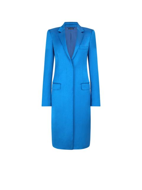 TOM FORD POLKA DOT SILK BLEND SINGLE BREASTED COAT