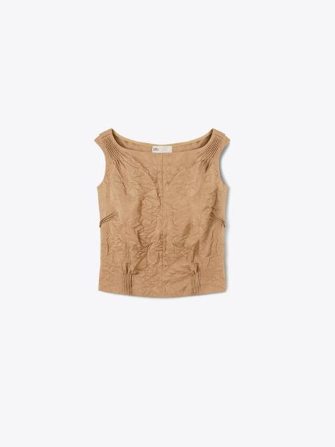 TORY BURCH Crinkled Viscose Top