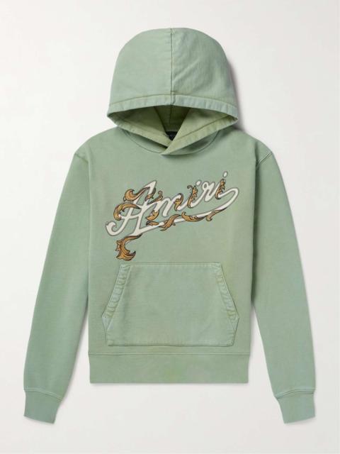 AMIRI Filigree Logo-Embroidered Cotton-Jersey Hoodie