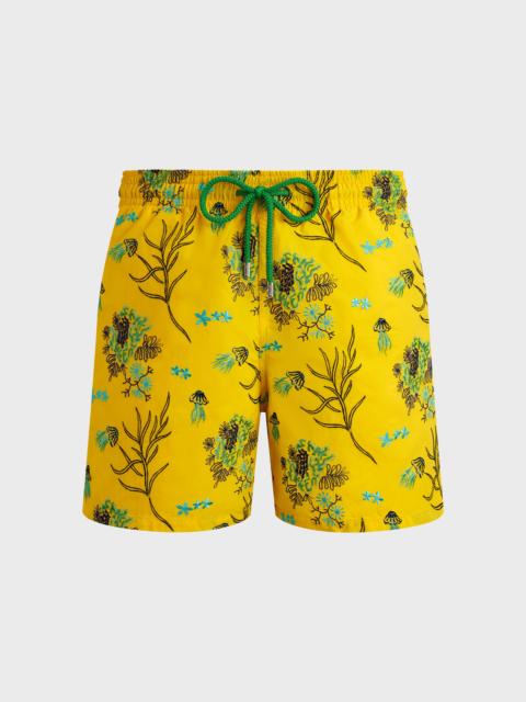 Men Swim Trunks Embroidered Medusa Flowers - Limited Edition