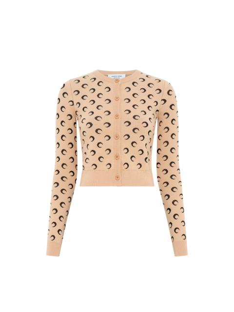 Marine Serre Moon Jacquard Knit Fitted Cardigan