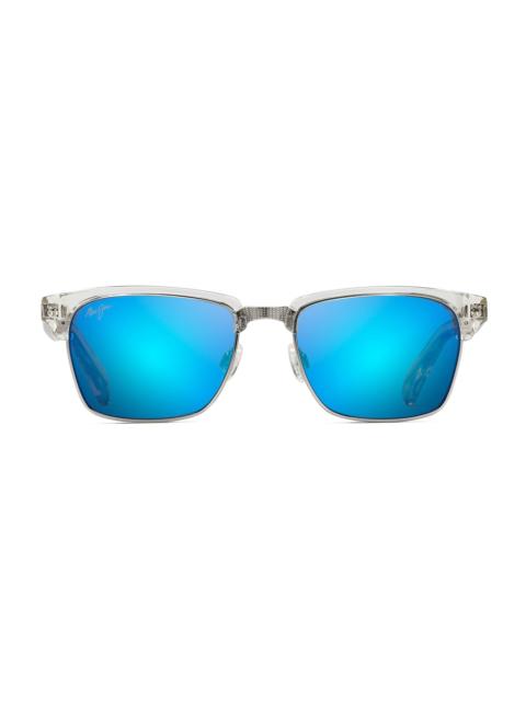 Maui Jim Men's Kawika 54MM Square Sunglasses - Clear Blue Hawaii