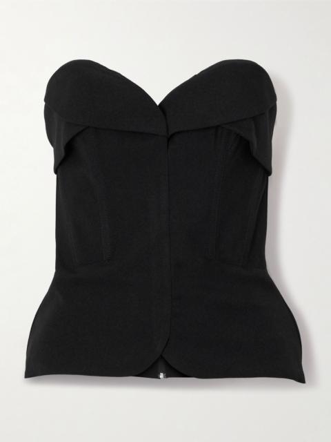 ANDRES OTALORA Latido Silente strapless twill bustier top Black