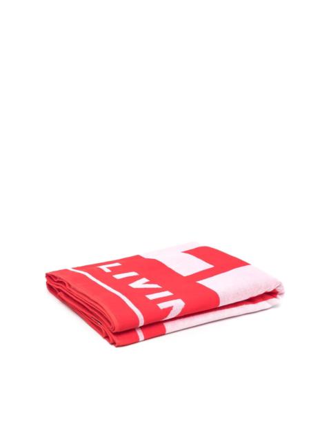 logo-print beach towel