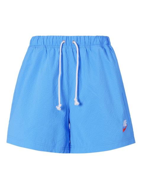 Nike Nike Sportswear Solid Color Logo Micro Mark waterproof Woven Sports Shorts Blue DM5282-412