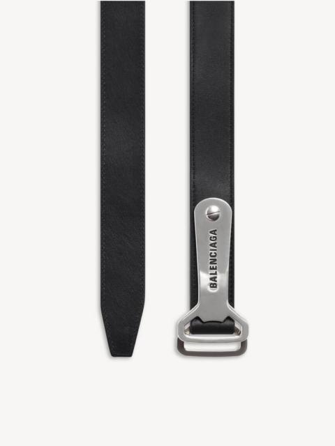 BALENCIAGA Men's Bottle Opener D Ring Belt in Black