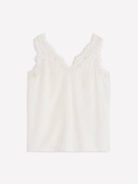 BODEN Silk-blend Lace Trim Cami Top-Ivory