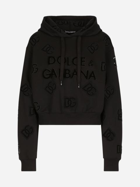 Dolce & Gabbana Jersey hoodie with cut-out and DG logo