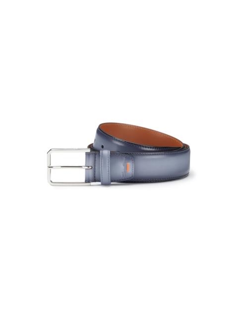 Santoni Light blue leather adjustable belt
