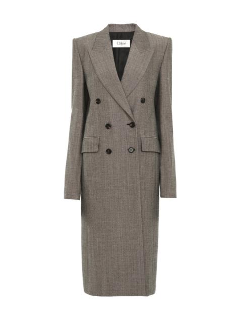 Chloé TAILORED COAT IN WOOL & COTTON TWEED