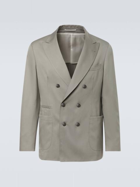Brunello Cucinelli Double-breasted silk suit jacket