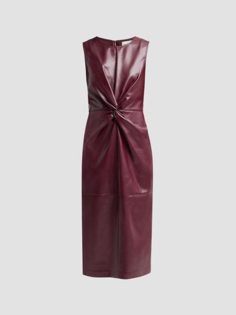 MILLY Women's Nat Faux Leather Midi Dress - Burgundy