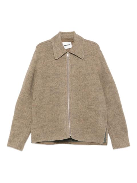 Jil Sander zip-fastening collared wool jacket