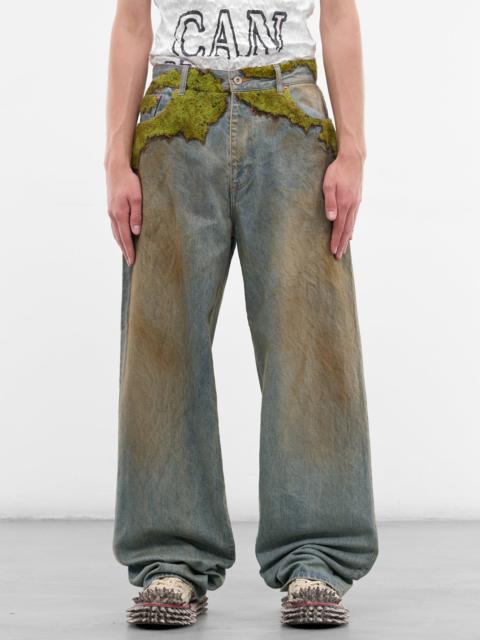 doublet Moss Embroidered Denim Jeans