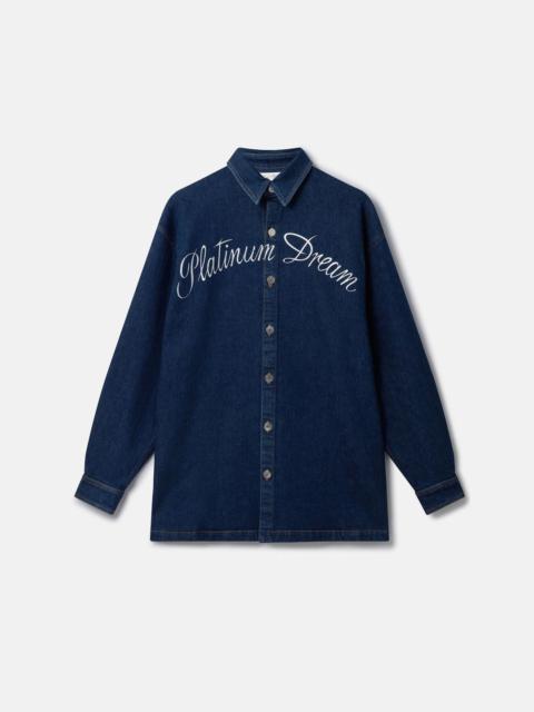 Stella McCartney Stella McCartney + Sorayama Platinum Dream Embroidered Oversized Denim Shirt