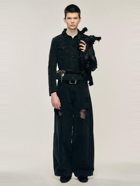 Simone Rocha Embellished Wide Leg Puddle Jeans