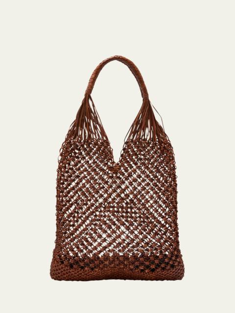 ULLA JOHNSON Tulia Large Knotted Leather Tote Bag