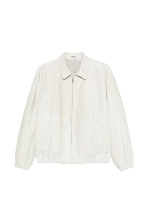 AURALEE calf-hair zip-up blouson