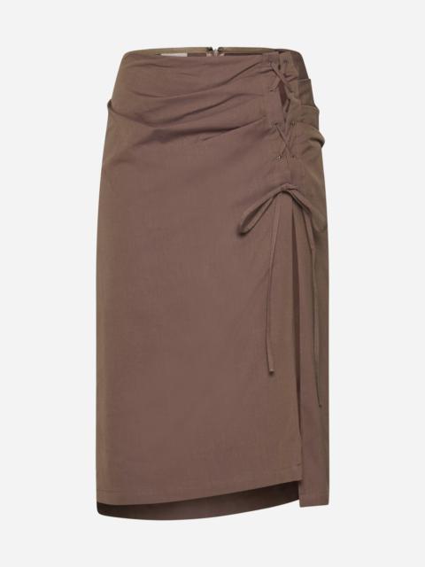 Dries Van Noten Gathered cotton skirt