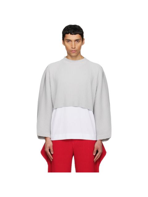 ISSEY MIYAKE Gray Color Pleats 1 Top