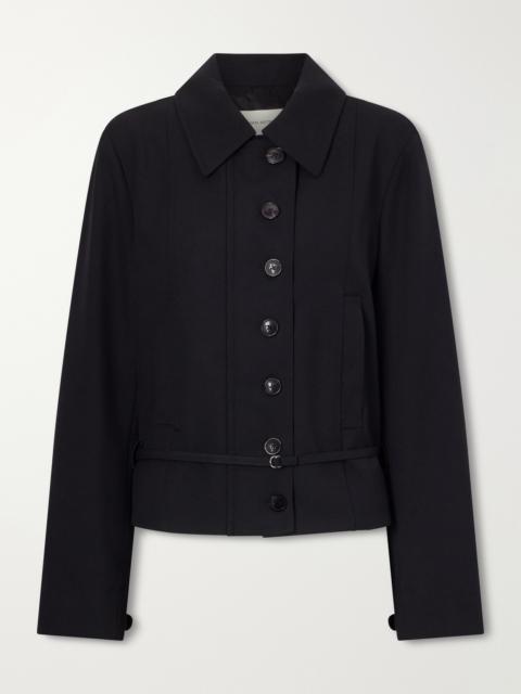Dries Van Noten Cropped Belted Wool Jacket