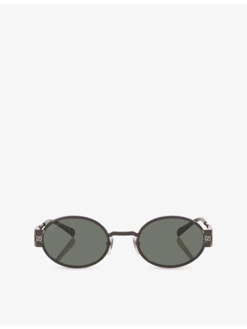 GUCCI GG1854S Round-Frame Metal Sunglasses