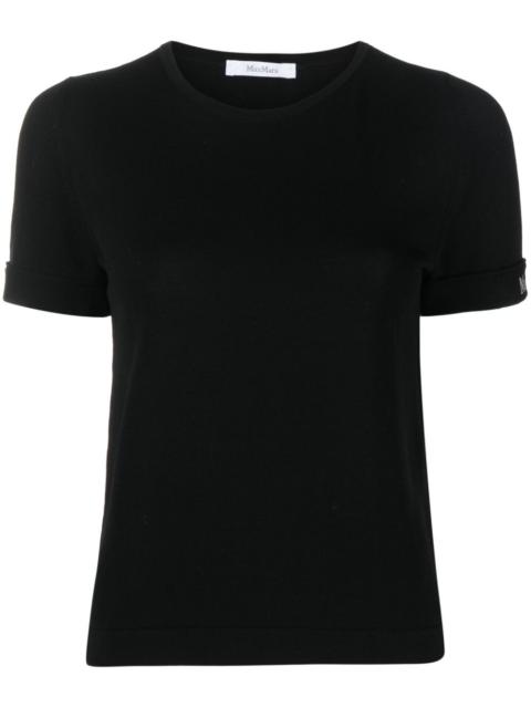 Max Mara embroidered-logo knitted top