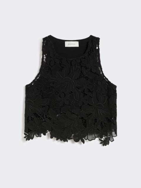 Sportmax Short macramé top - black