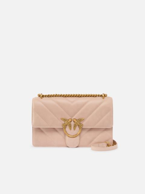 PINKO LOVE BAG LEATHER SHOULDER BAG WITH CHEVRON QUILTING