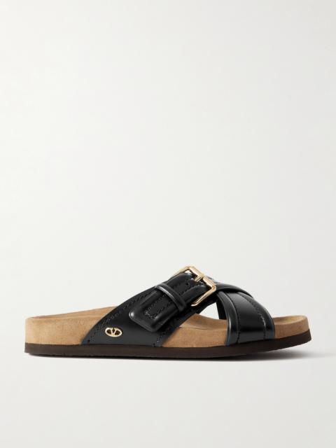 Valentino Fussfriend Buckled Leather Slides
