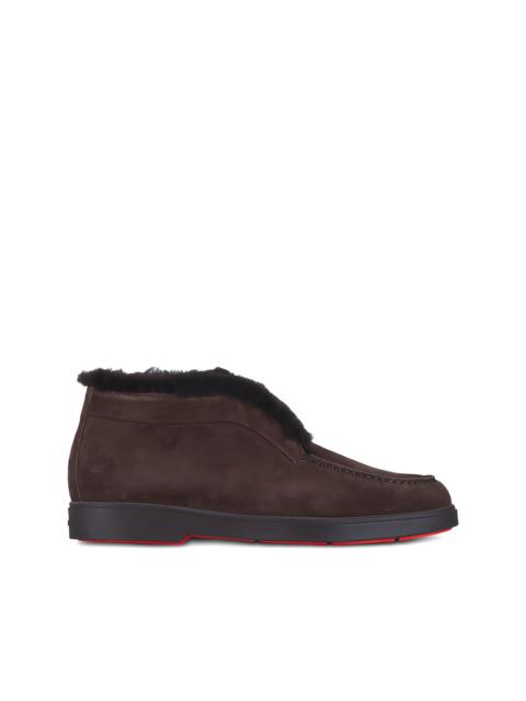 Santoni Fortune shearling-trim loafers