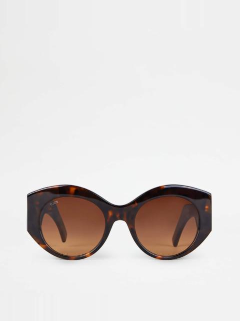 Tod's ROUNDED SUNGLASSES - BROWN
