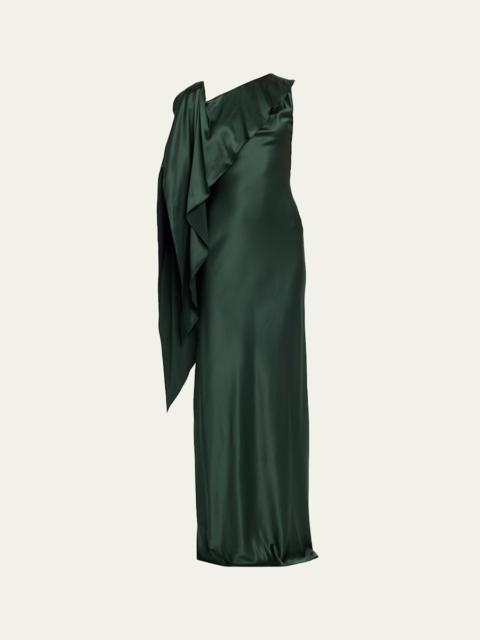 Ralph Lauren Lizzie Asymmetric Silk Gown