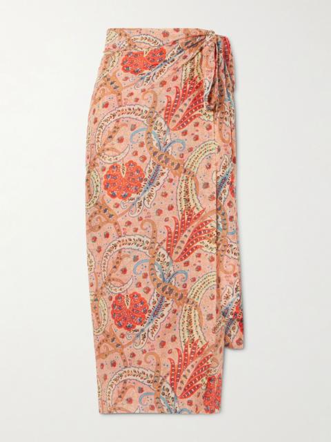 Etro Paisley-print cotton and silk-blend voile pareo Baby pink