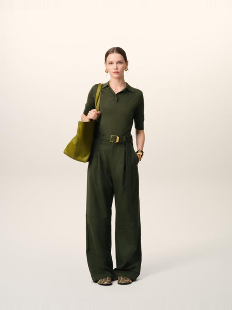 AMI Paris GREEN WOOL CARGO TROUSERS