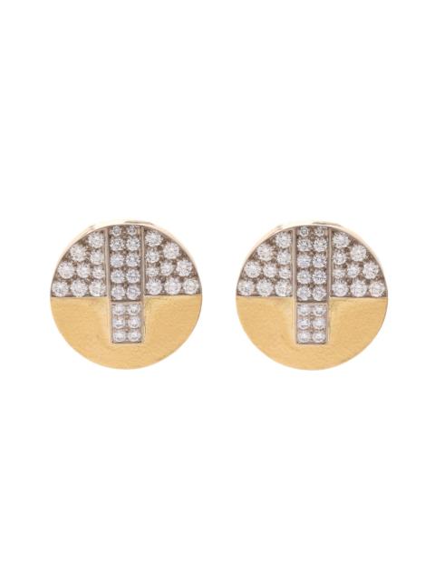 DAVID WEBB Diamond Hammered Avenue Earrings