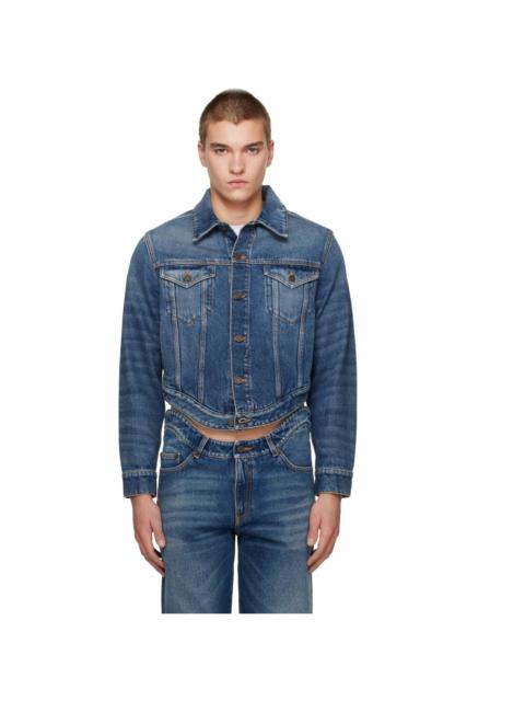 Jean Paul Gaultier Blue 'The JPG Curved' Denim Jacket