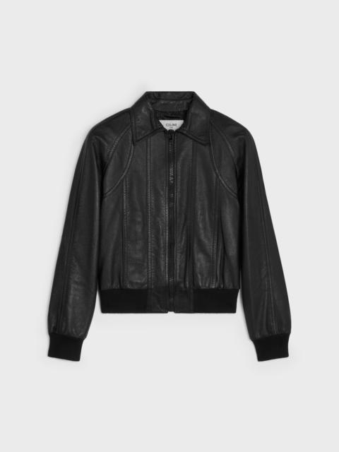 blouson jacket with cutouts in soft lambskin