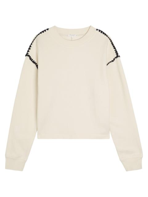 rag & bone Rag & Bone Vintage Terry Blanket Stitch Cotton-blend Sweatshirt