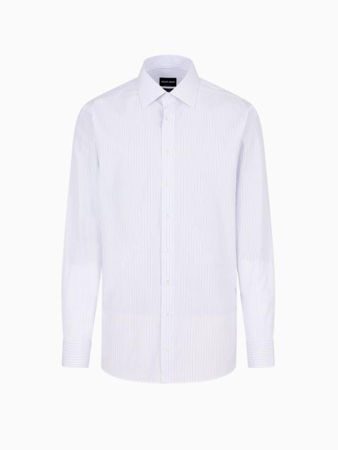 Regular-fit shirt in striped cotton