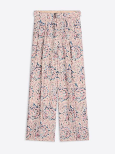 Dries Van Noten BELTED JACQUARD PANTS